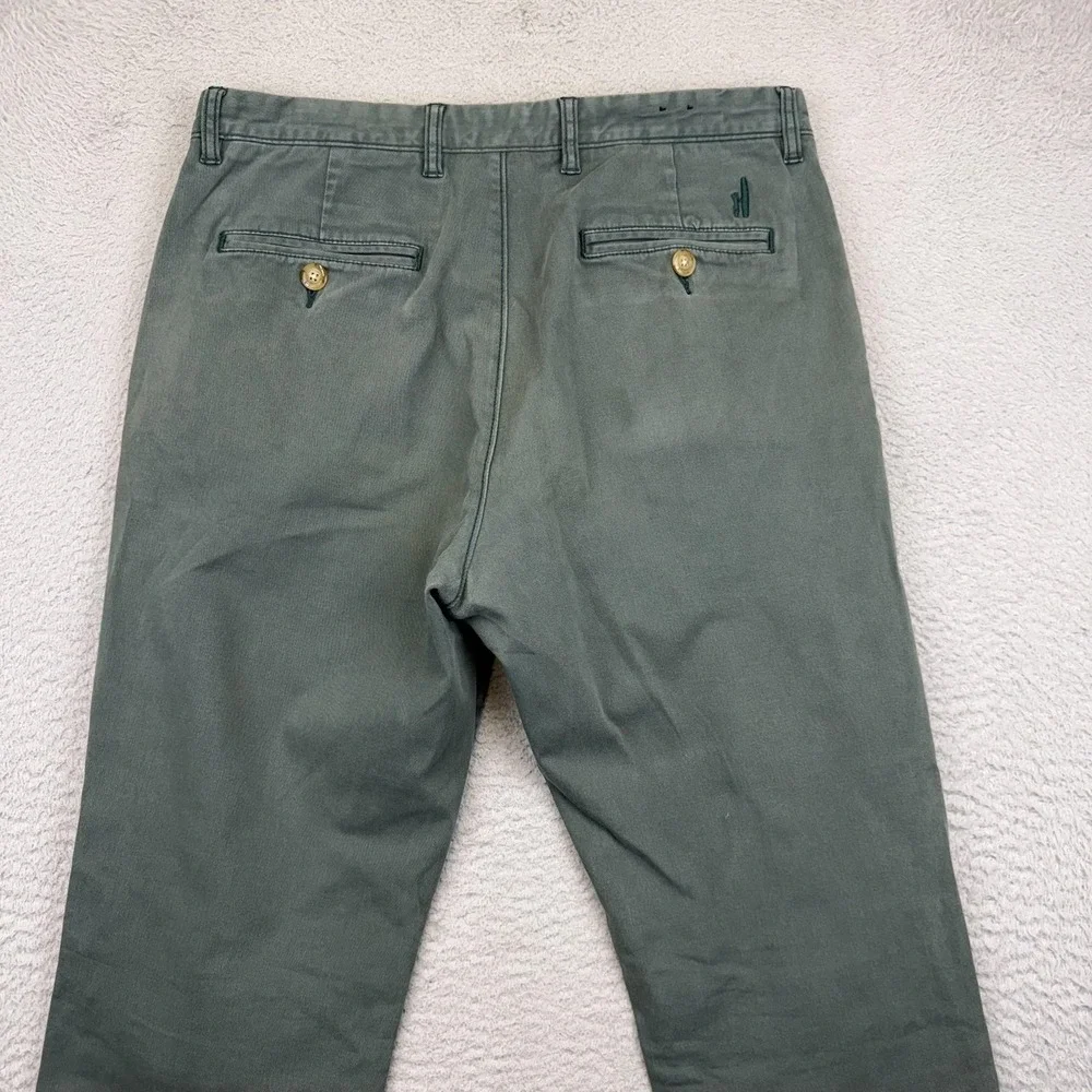 Johnnie-O Pants Mens 33x30 Green Stretch Chino Straight Leg Casual Cotton *32x29